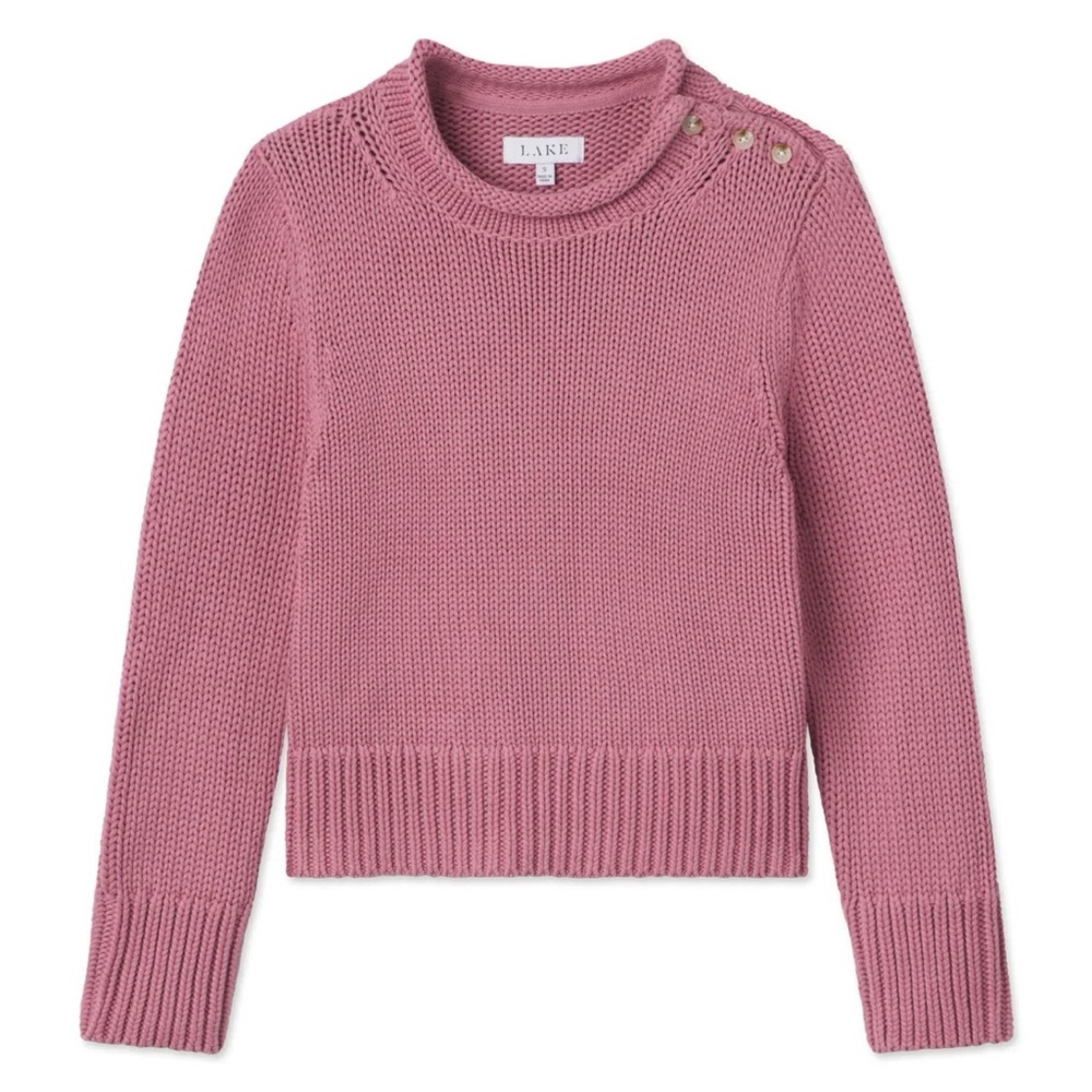 LAKE Jane Cotton Sweater in Light Camellia